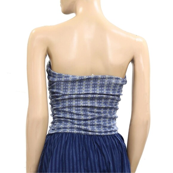 Free People Reina Tube Mini Dress Floral Striped Printed Strapless M New 279684 - Picture 6 of 8